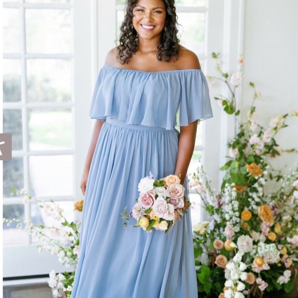 Revelry Strapless Light Blue Dress